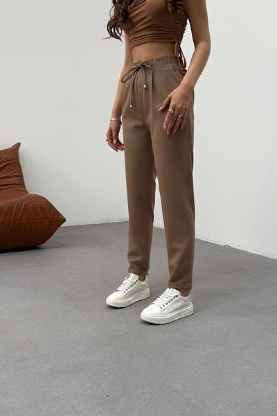 BİKELİFE Damenhose aus elastischem Stoff mit hoher Taille und knöchellanger Taille