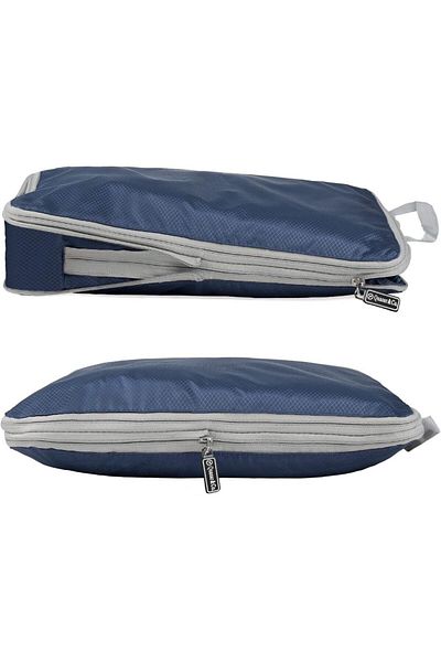 Quasar & Co. Set of 6 Luggage Organizer Covers ®, waterproof, compression/expansion system, zipper, navy blue
