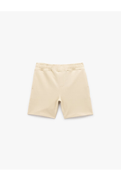 Koton Pocket Detailed Pique Fabric Bermuda Shorts with Elastic Waist