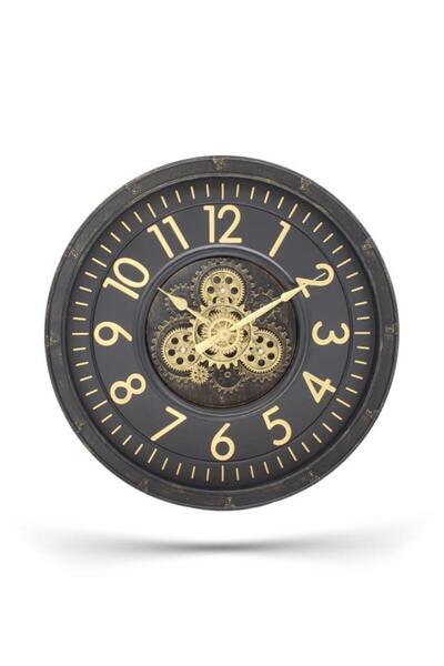 Efe Mark Premium Serisi Antik Eskitme Kadranlı Döner Çarklı 60 Santimetre Ev ve Ofis Duvar Saati Lat