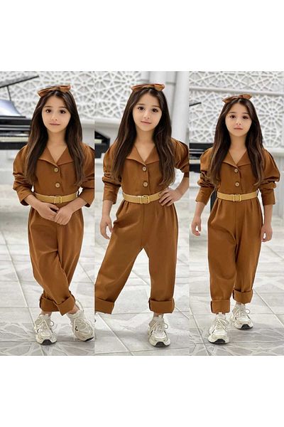 EFSACE Gabardine Jumpsuit with Bandana Belt