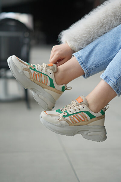 SOLAZER Μπεζ Γυναικείο Sneaker - Casual Sports Shoes 040