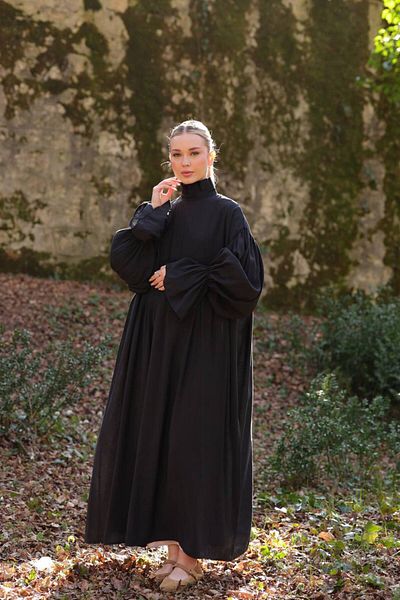 OlaLady Women's Back Buttoned Modal Fabric Loose Dress with Ruffled Sleeves