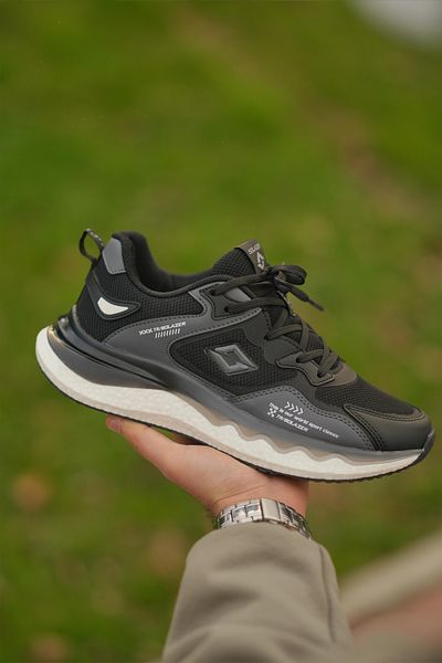 SOLAZER Men's Black White Sneaker Casual Sports Shoes 042