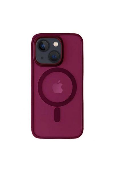 REDz Accessories Husă Mattearmor, protecție Magsafe, compatibilă cu iPhone 15 Plus, rezistentă la șocuri, culoare Cherry