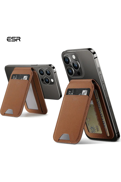 ESR iPhone Standlı Cüzdan Halolock Magsafe Wallet - Kahve
