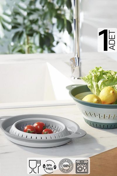 HOMENIVA Folding Round Accordion Strainer Rice Pasta Strainer