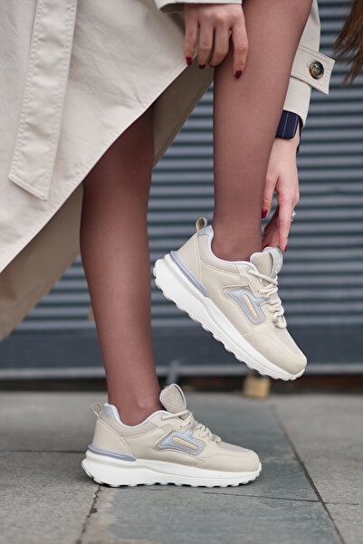 SOLAZER Μπεζ Γυναικείο Sneaker - Casual Αθλητικά Παπούτσια