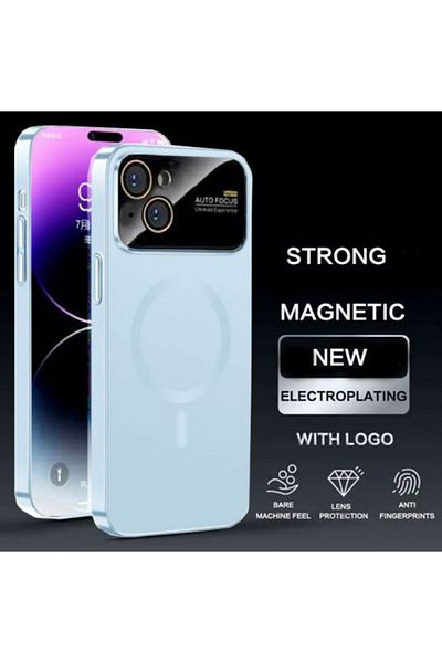 REDz Accessories Husă Luxe Shield, protecție cameră, compatibilă cu iPhone 15, silicon, albastru Sierra