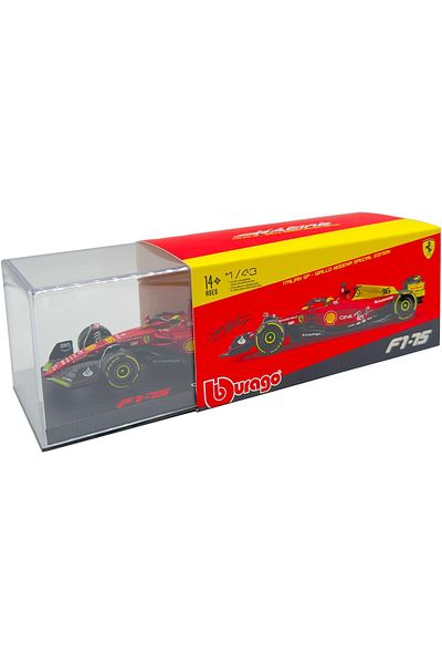 BBURAGO فيراري F1 مع خوذة - F1-75 مونزا أصفر - 2022 1:24 مقياس 18-26806#55