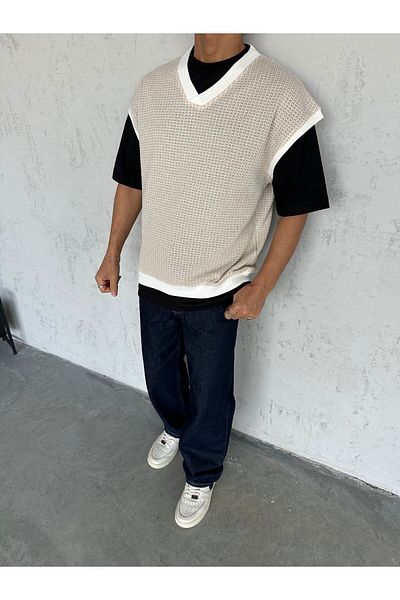 OKSHEN Men's Dot Patterned Sweater