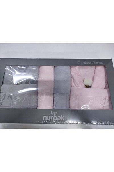 Nurpak Bamboo 10 Piece Bathrobe Set Powder Gray