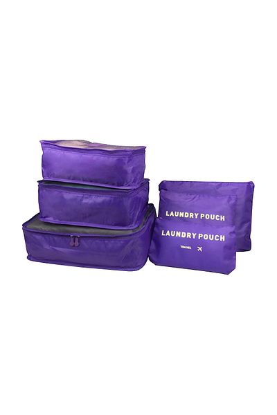 TECOS Luggage Organizer Made of 6 Pieces, Perfect for Trolley or Suitcase, Cherry