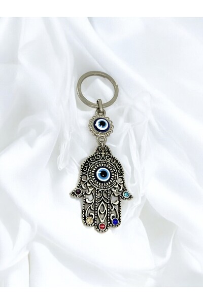 biuti Colorful Stone Hamse Keychain, Fatima Mother Hand Keychain