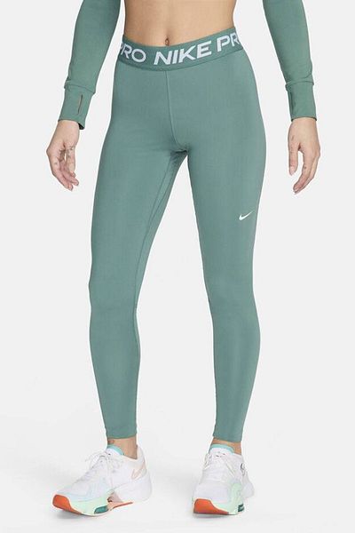 Nike Pro 365 Dri Fit Training Mid Rise Full Length Tight Fit Recovery Tights Light Green