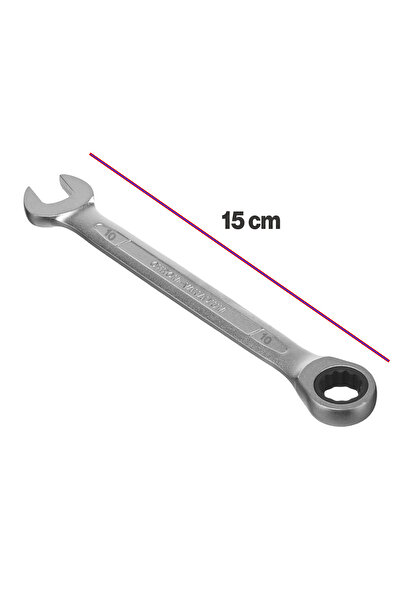 Badem10 Ratchet Wrench 10mm Open Mouth Straight and Ratchet Combined Wrench 1 Piece Nut Removal Tightening