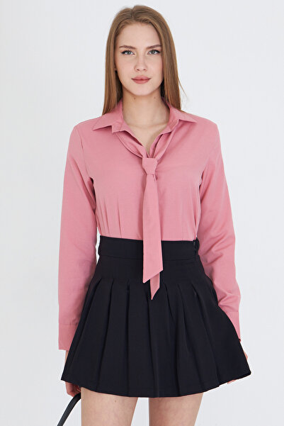 armonika Γυναικείο πουκάμισο με γραβάτα Dusty Rose ARM-25Y 001030