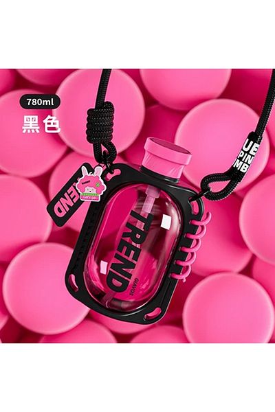 ACTIVEHOME - Plastic Cup Creative Cup with Straw Female Couple Drinking Cup Outdoor Sports Kettle
