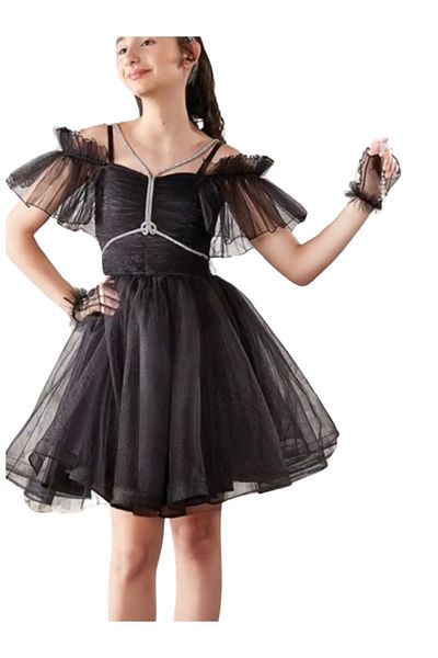 Erkut Girl's Evening Dress 10-15 Years Old Black