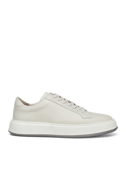 Alba Off-White Hakiki Deri Erkek Sneaker