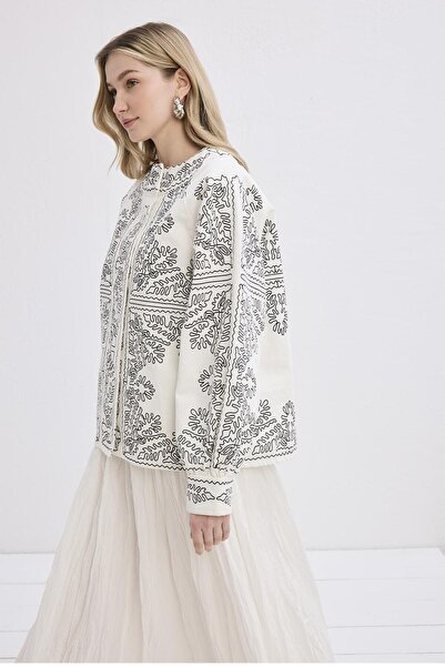 KADRİYE BAŞTÜRK Valdi Ethnic Jacket Black Embroidered