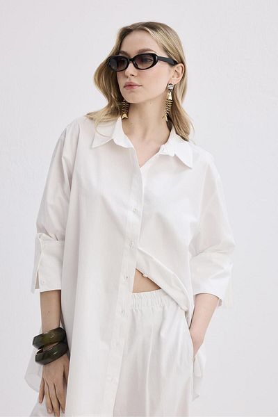 KADRİYE BAŞTÜRK Madelin Cuffed Shirt Ecru