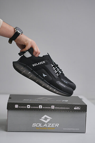 SOLAZER Pantofi sport pentru bărbați, negru, alb, pantofi sport casual 38-2