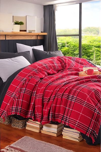pepuza Cotton Blanket - Nordic Cozy Red Personality