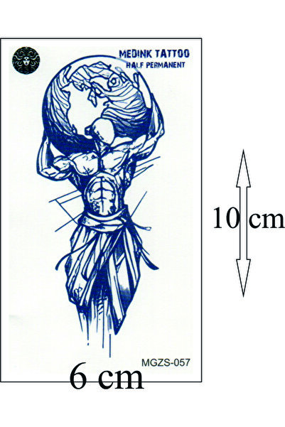 Tattoo 1 Aylık Gerçekci görünüm Atlas Dünya geçici dövme Tattoo