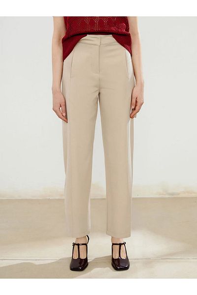 LC Waikiki Soulife beige loose fit crepe women's pants