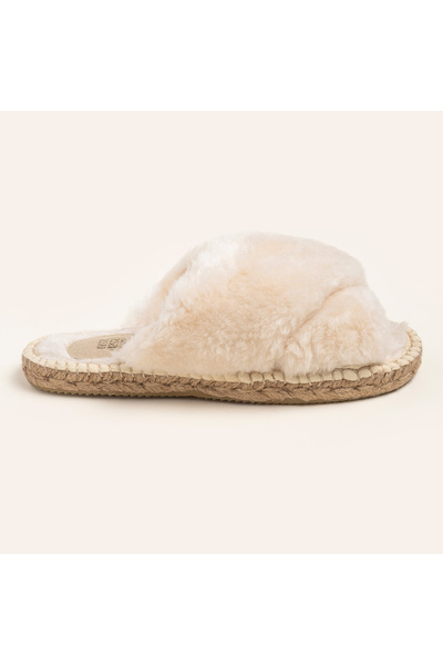 Zsa Zsa Zsu Florya Jute Slippers Cream