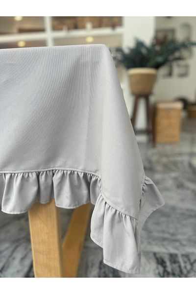 KaiHome Moonlit Linen Frilly Table Cloth 150X150