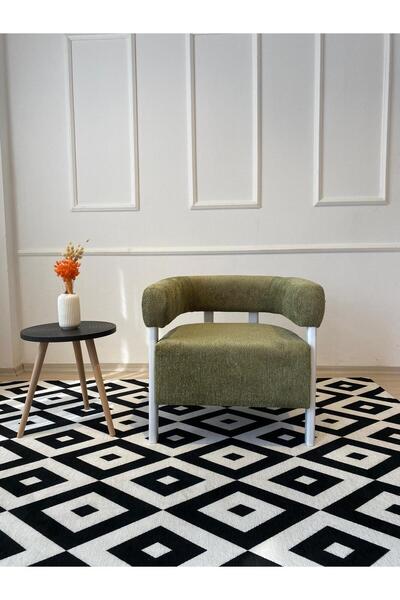 MELLMOD SWEET BERJER DOKUMA KUMAŞ YEŞİL - BEYAZ AYAK