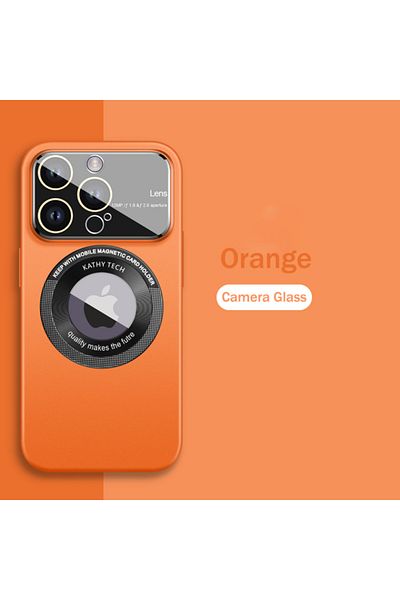 REDz Accessories Husă cu decupaj pentru logo, protecție pentru cameră, Magsafe, compatibilă cu iPhone 13 Pro, portocalie