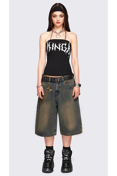 DEEFWEAR Y2K Trend Φαρδύ ΤΖΙΝ ΣΟΡΤΣ ΒΕΡΜΟΥΔΑ