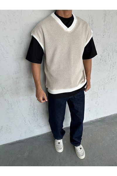 OKSHEN Men's Dot Patterned Sweater