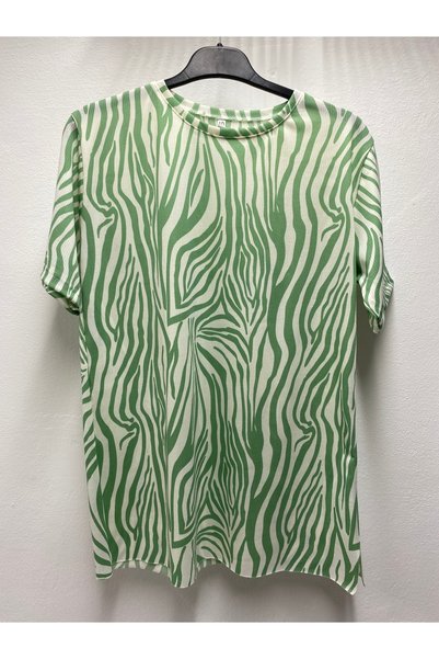 Şen Self-Patterned Summer Spring Mother Women Short Sleeve Combed Tee