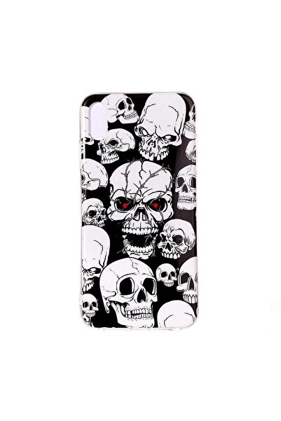 REDz Accessories Carcasă din silicon compatibilă cu iPhone XR model Skull, fo...