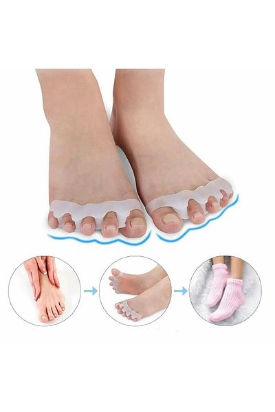 Ecosell Silicone Toe 5 Finger Separator Protector Separating Fingers 1 Pair