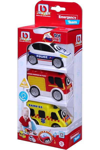 BB Junior BBJunior Emergency Force Police Car, Fire Truck, Ambulance 16-89113