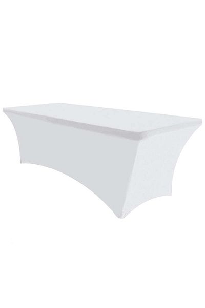 Quasar & Co. Husa Masa Evenimente ®, Fata De Masa Catering, Elastica,183x75x75 Cm,poliester,alb
