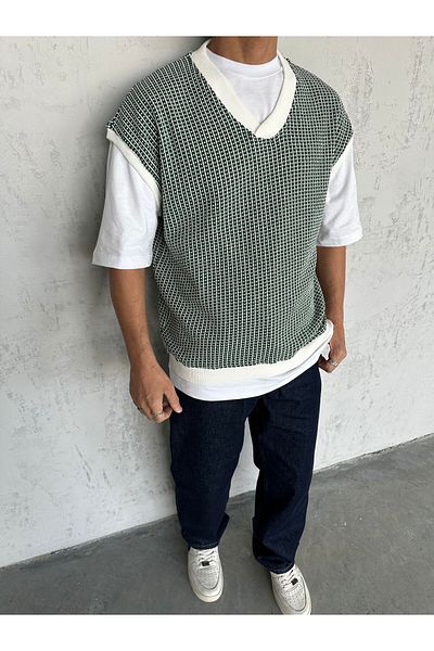 OKSHEN Men's Dot Patterned Sweater