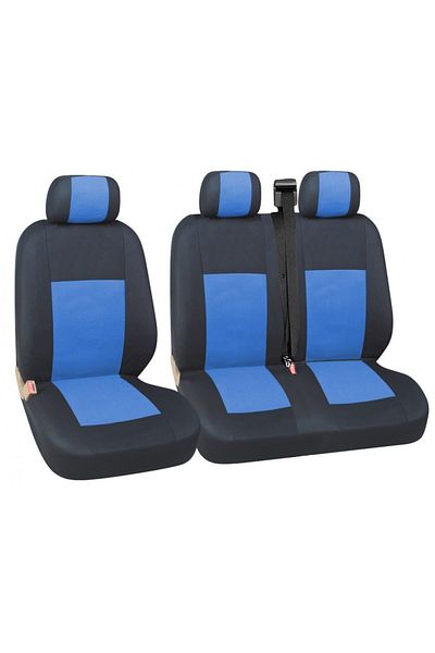 Umbrella Set huse scaune auto, universale, fata 2+1, material textil, negru cu albastru