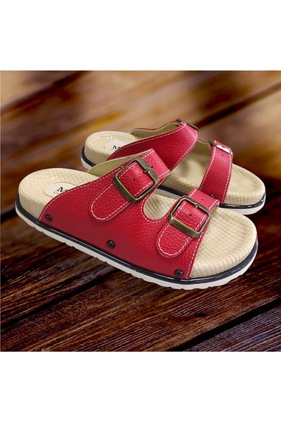 VİVA SHOES Orthopedic Genuine Leather Women's Slippers