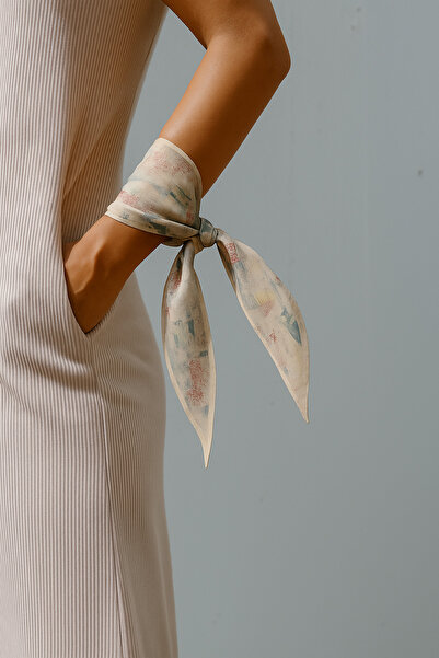 NOTHING Abstract Patterned Satin Scarf