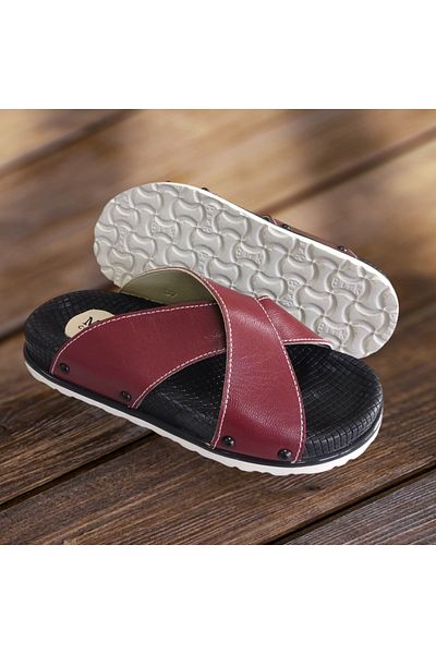 VİVA SHOES Orthopedic Genuine Leather Women's Slippers