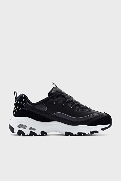 SKECHERS D'Lites Deri Logolu Süet Detaylı Kalın Taban Sneaker Ayakkabı AYAKKABI 150235 BKW