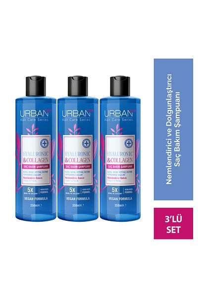 Urban Care Hyaluronic & Collagen 350 ml Shampoo - Vegan X3