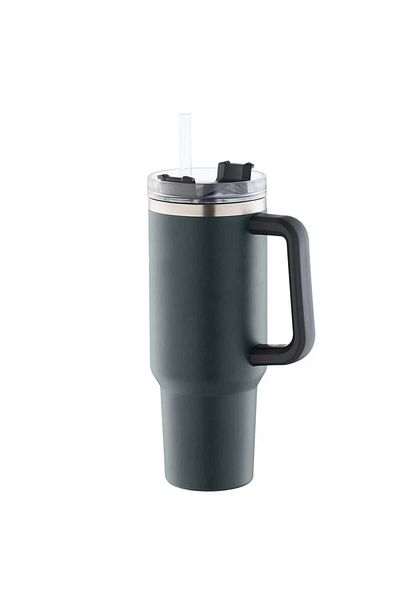 Quasar & Co. Cana Termos Cu Maner Si Pai ®, Cu Capac To Go, Bauturi Calde/reci, Inox, 1.2 L, Verde