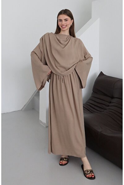 Laluvia Mink Cape Blouse Skirt Set - 8672